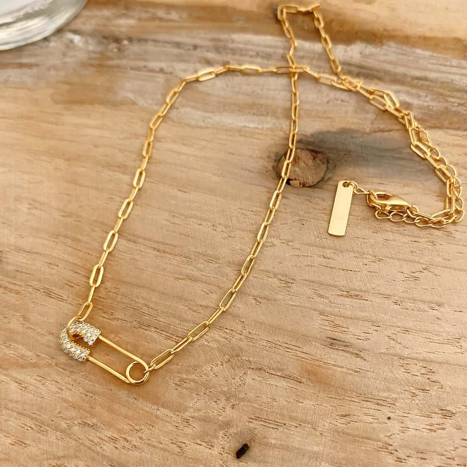 Geometric S925 Silver & Gold Pin Necklace