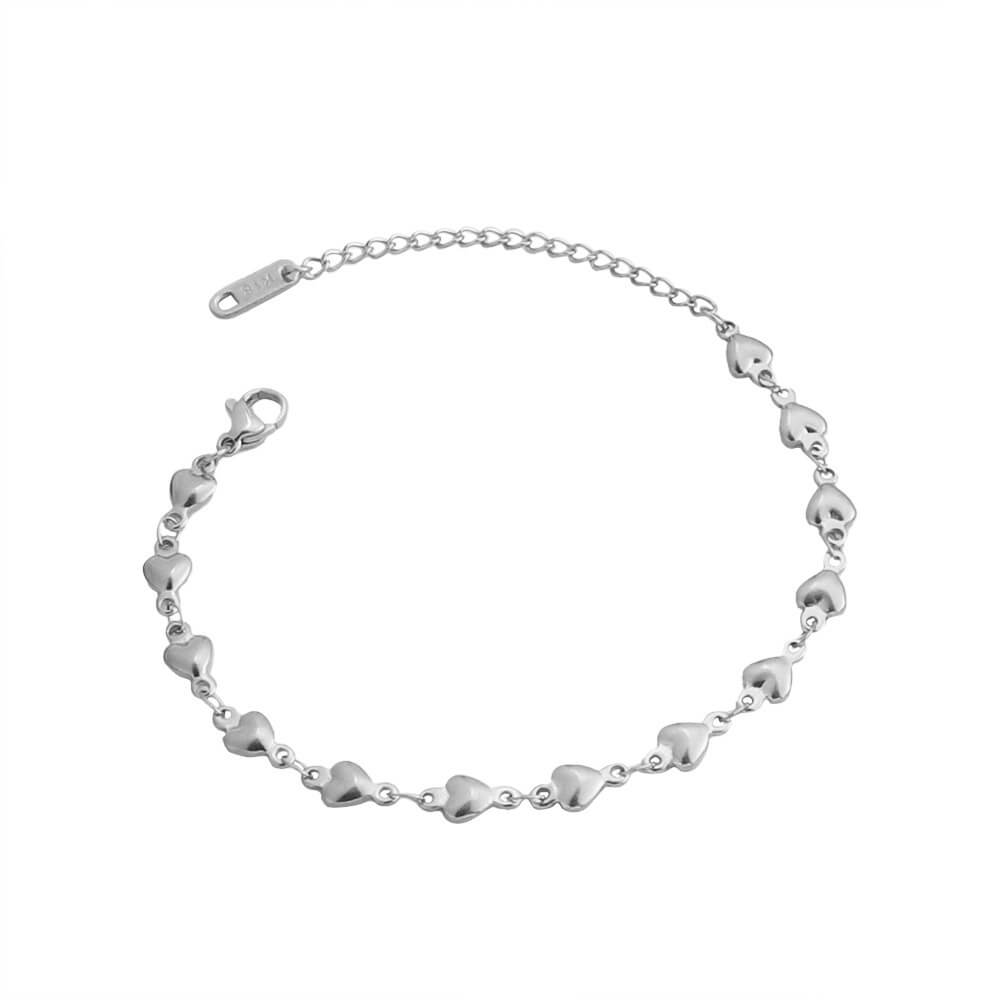 Silver Heart chain bracelet