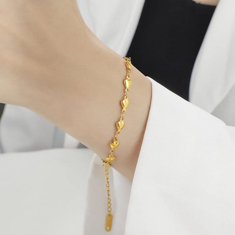 Gold Heart chain bracelet