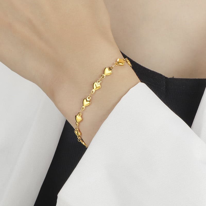 Gold Heart chain bracelet