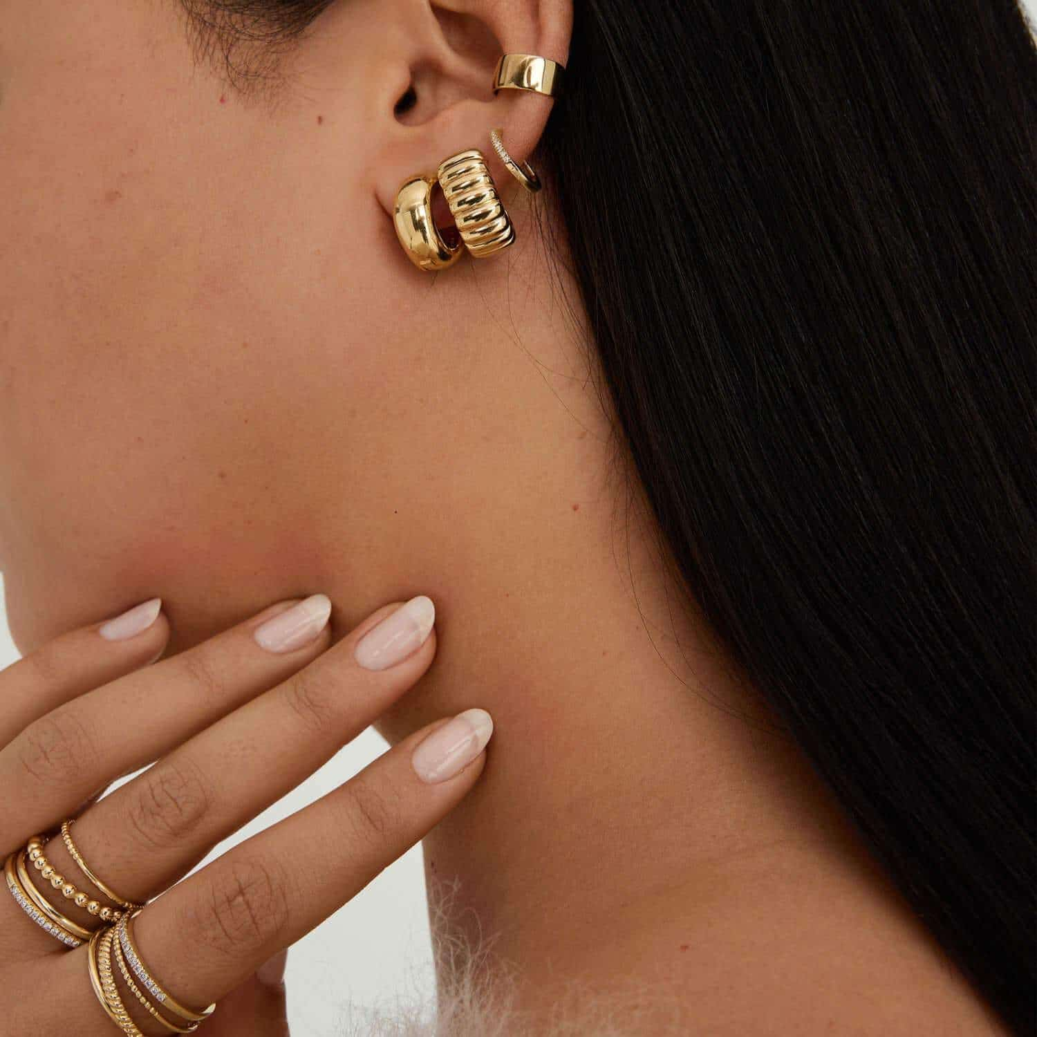 Gold Medium Hoop Earrings