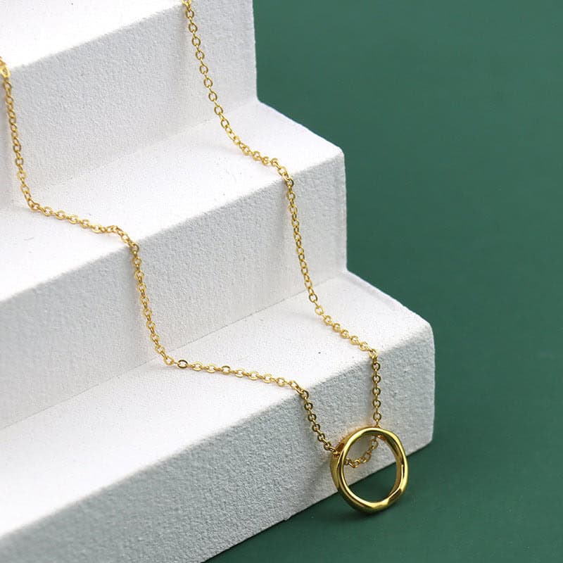 Gold Ring Pendant Necklace