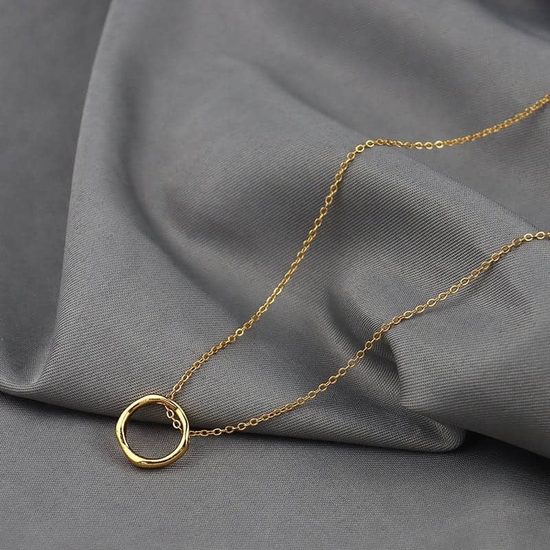 Gold Ring Pendant Necklace