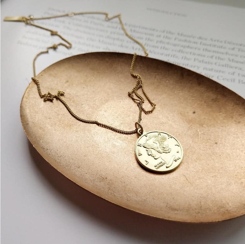 Vintage Gold Roman Coin Necklace