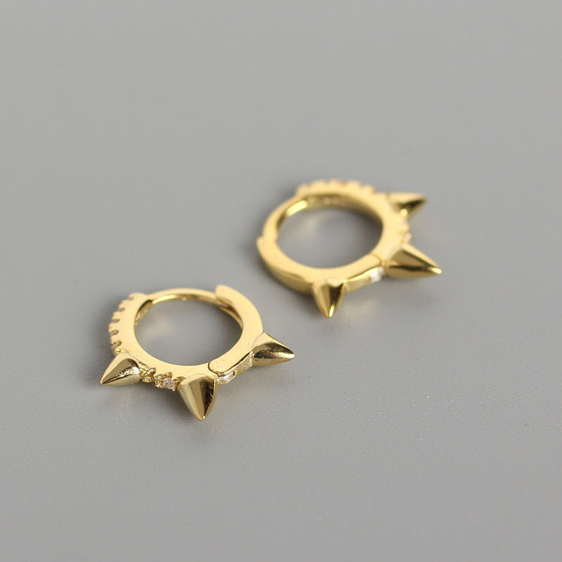 Women's S925 gold Diamond Rivet Earrings