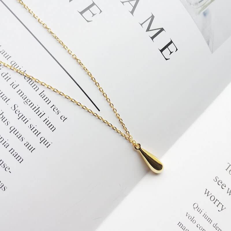 Long Gold waterdrop Necklace