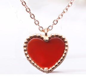 Gold Plated Agate Heart Pendant