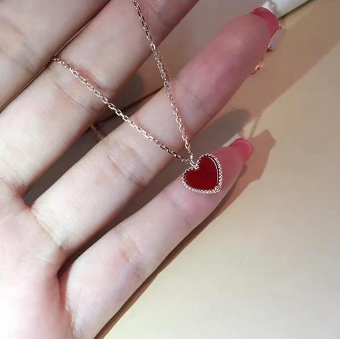 Red Agate Heart Pendant