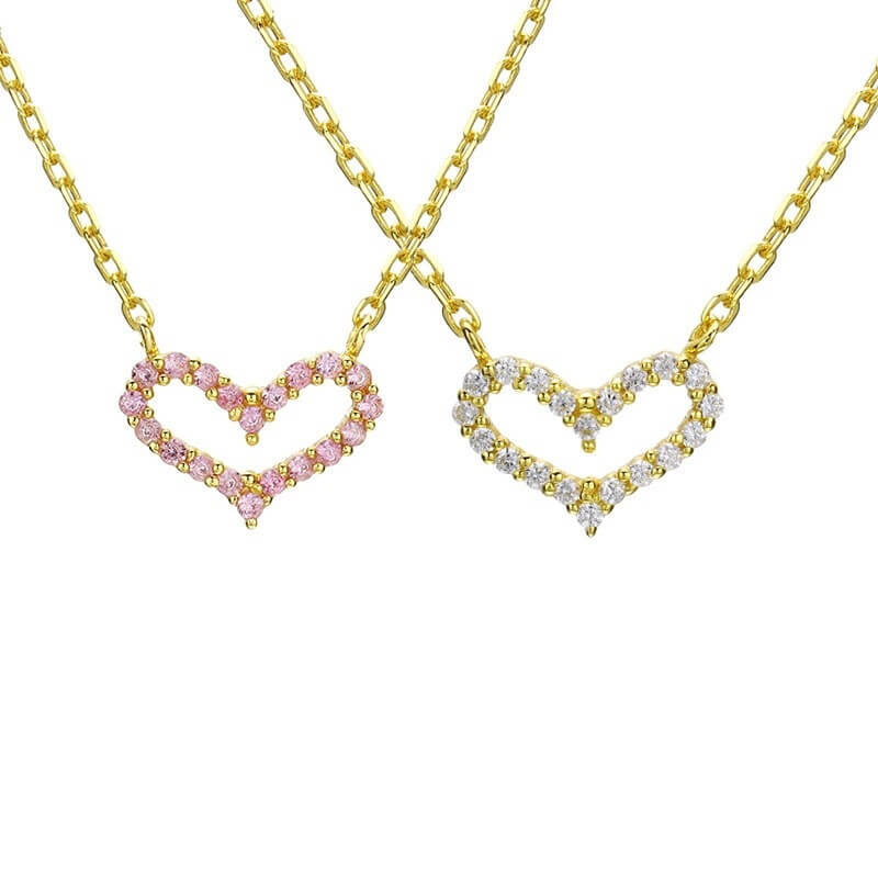 Rhinestone Heart Pendant Necklace