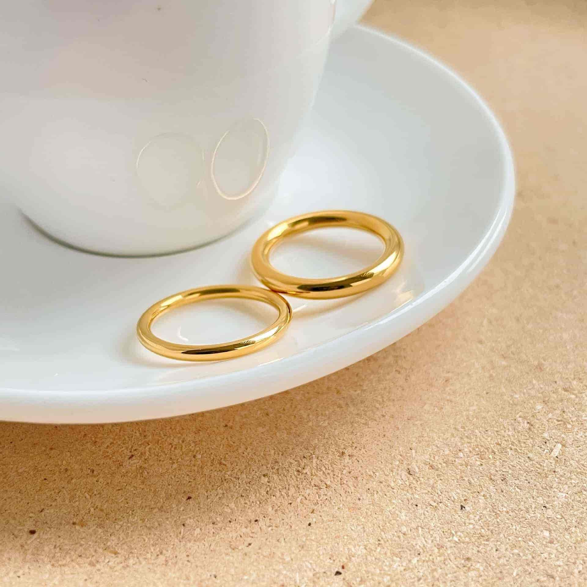 gold plated stacking rings