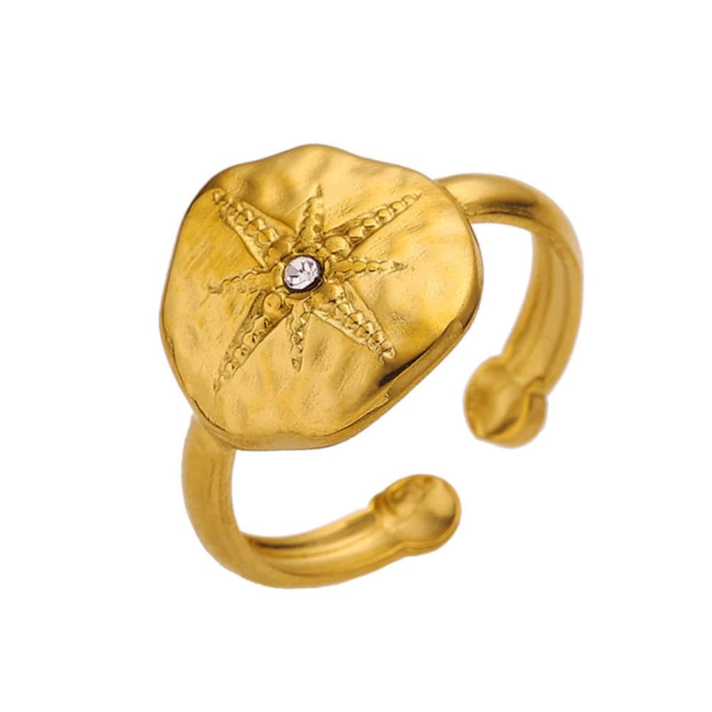 Gold North Star Ring