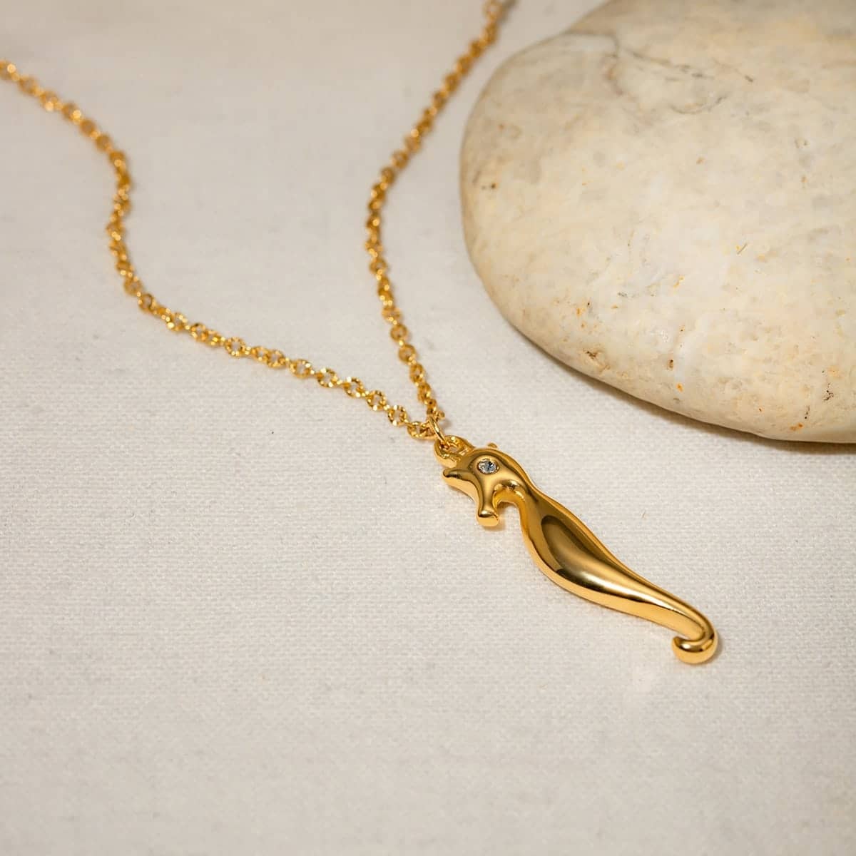 Gold Seahorse Pendant Necklace