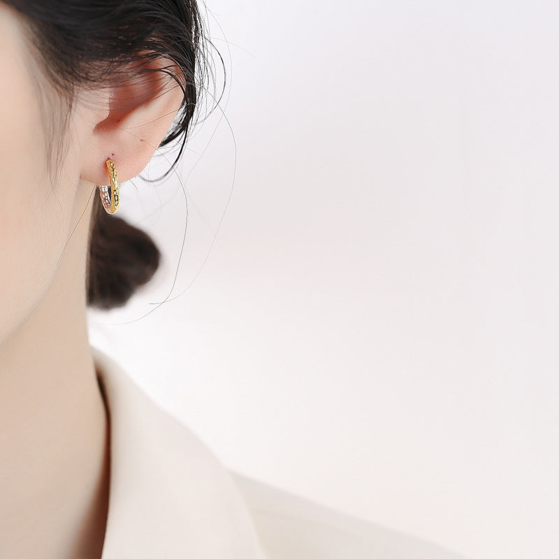 Gold Silver Contrast Earrings