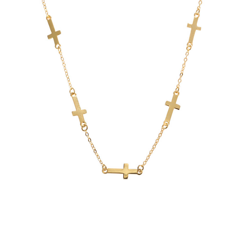 Gold Crucifix Pendant Necklace