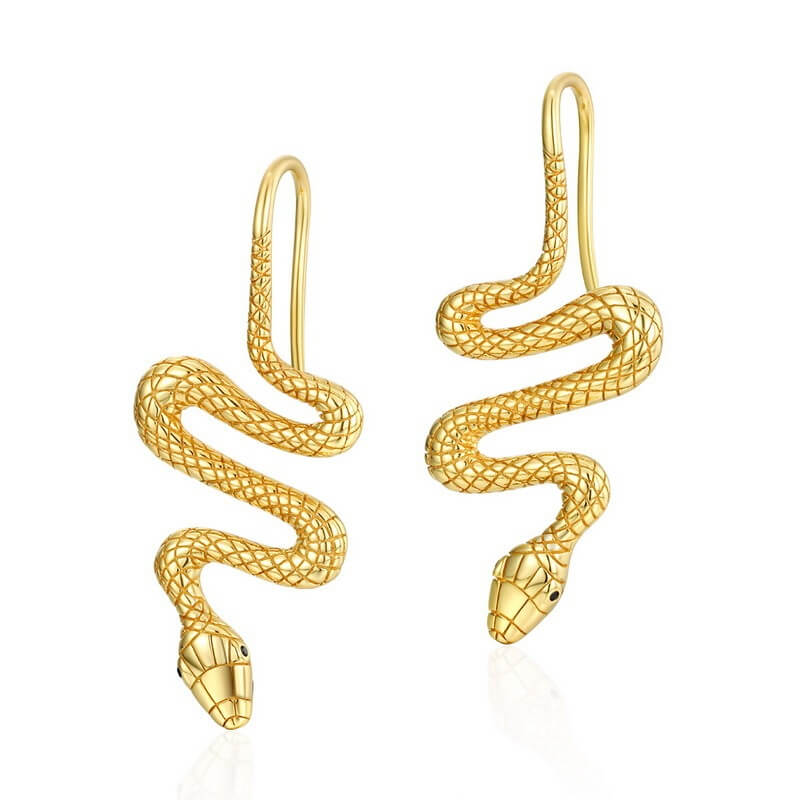 Gold Snake Earrings