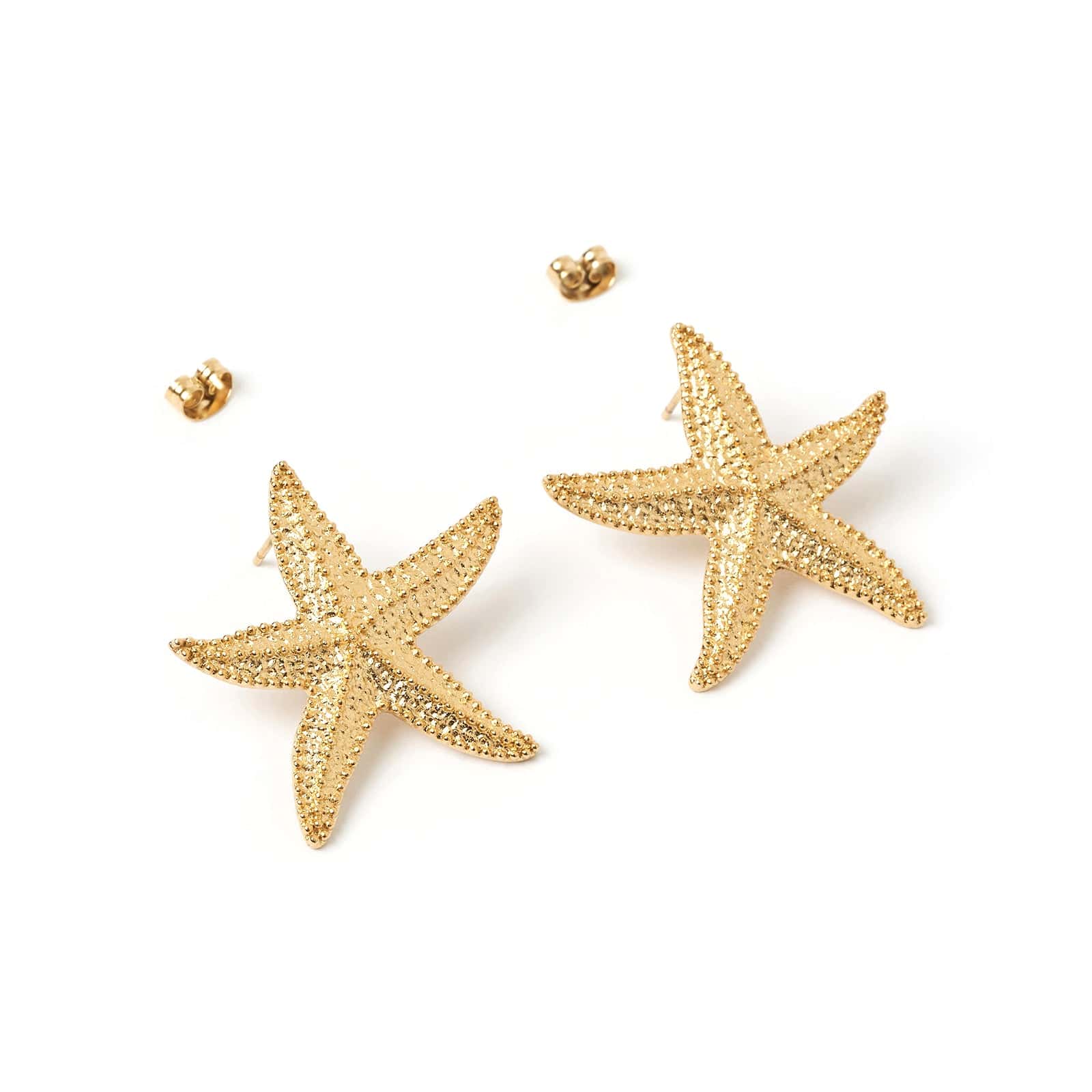 Gold Starfish Earrings for female