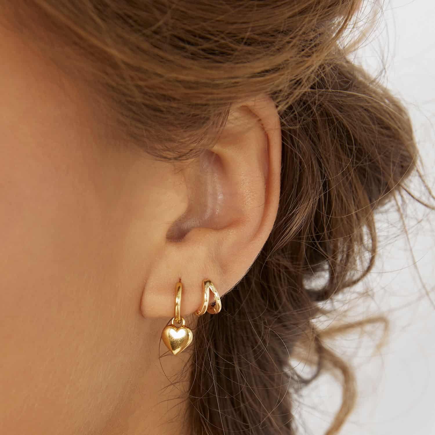 Heart Drop Earrings 14k gold plated