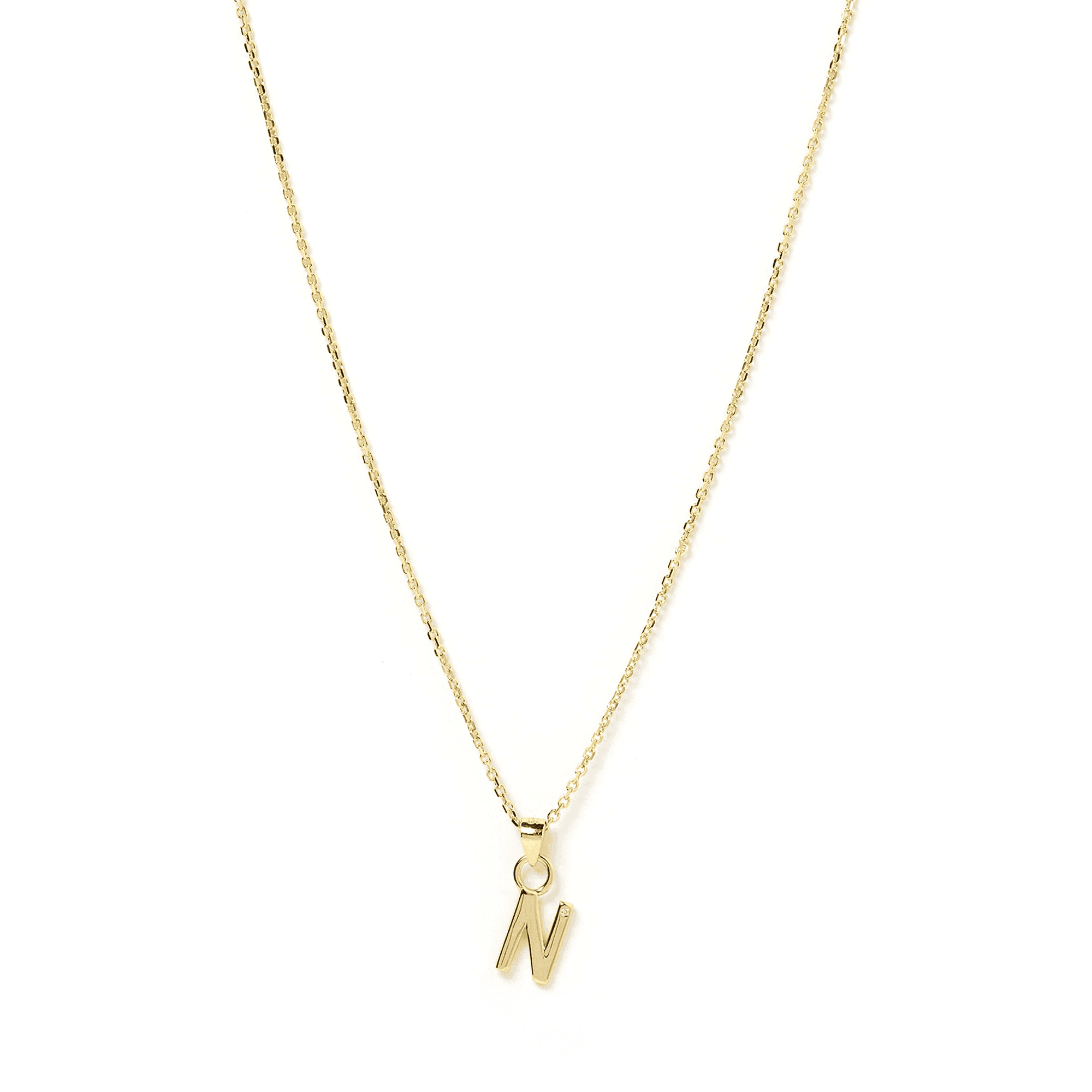 Initial Gold Charm Necklace 14k gold plated