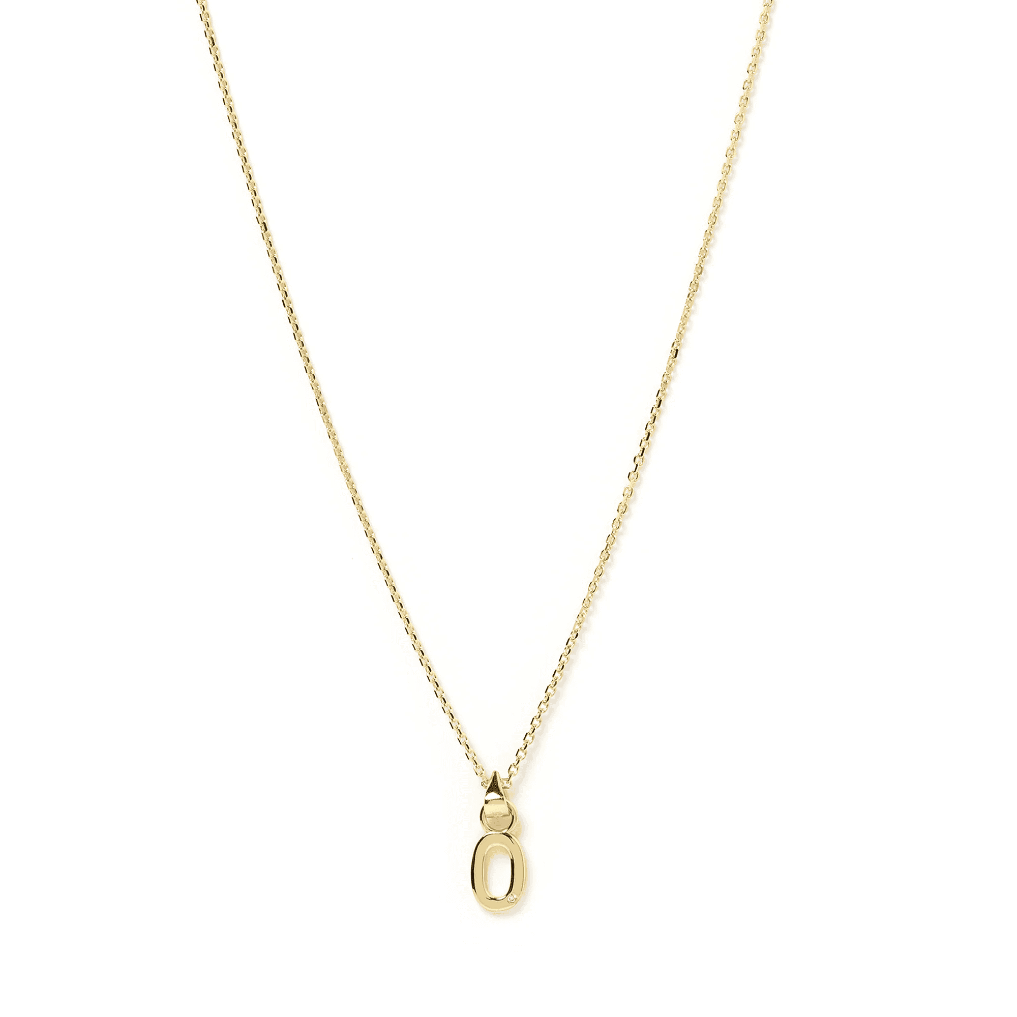 Initial Gold Charm Necklace 14k gold plated