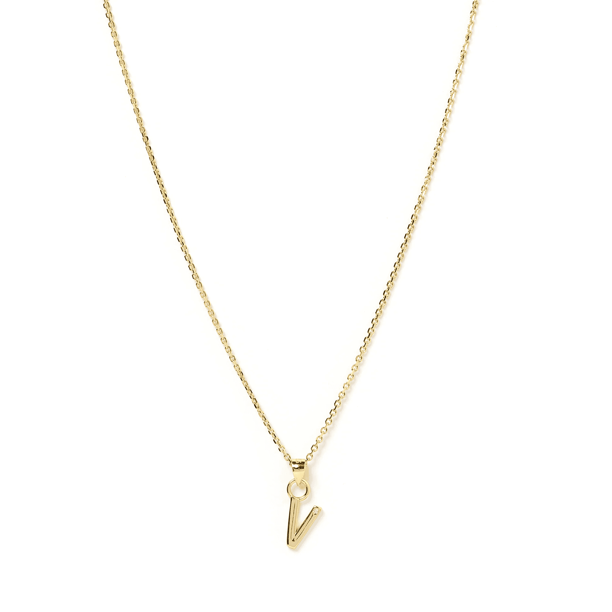 Initial Gold Charm Necklace 14k gold plated