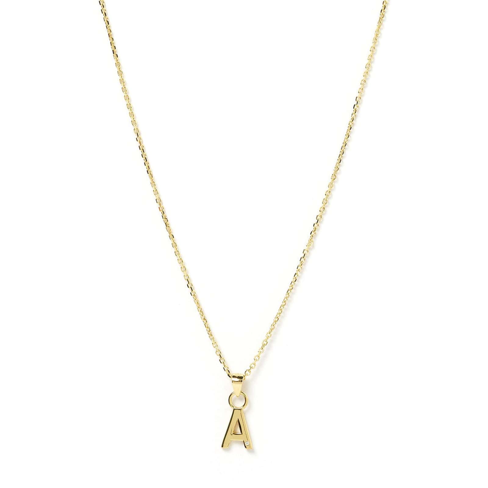 Initial Gold Charm Necklace 14k gold plated