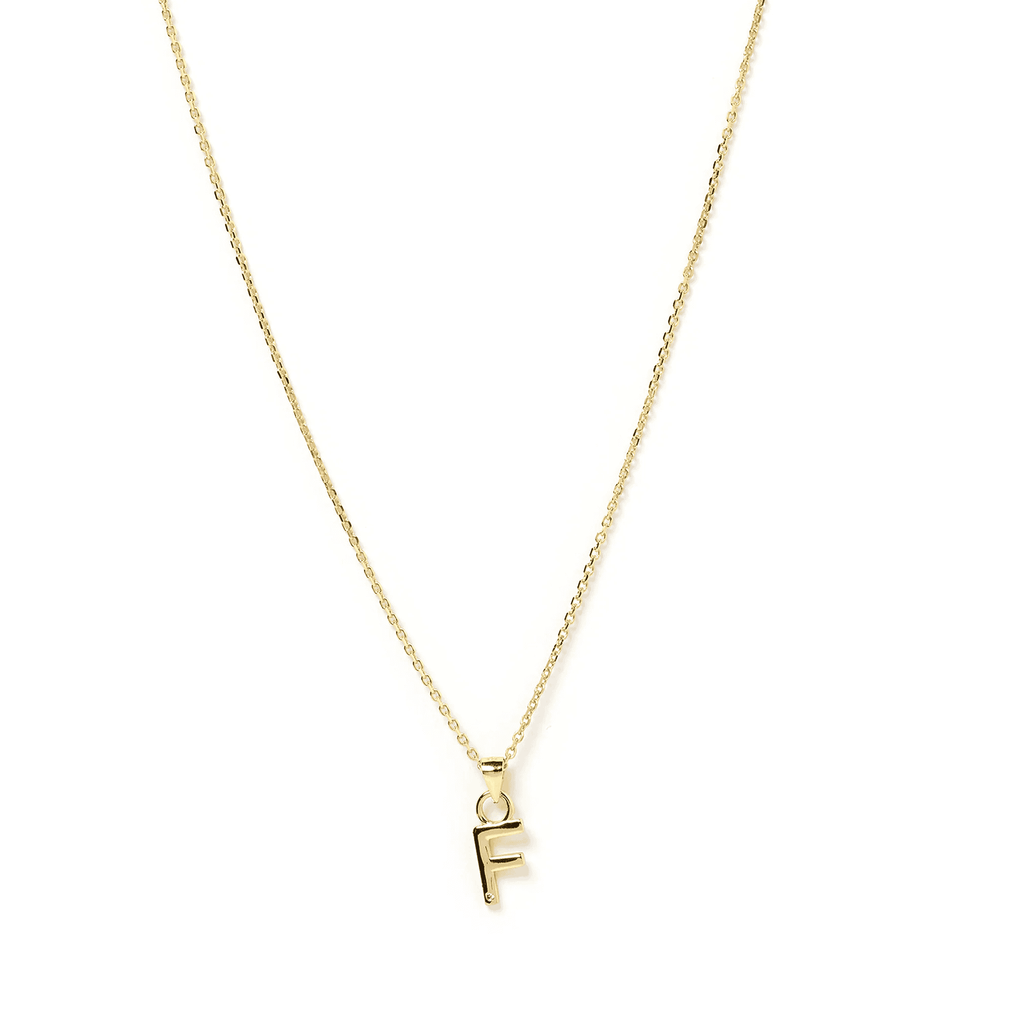 Initial Gold Charm Necklace 14k gold plated