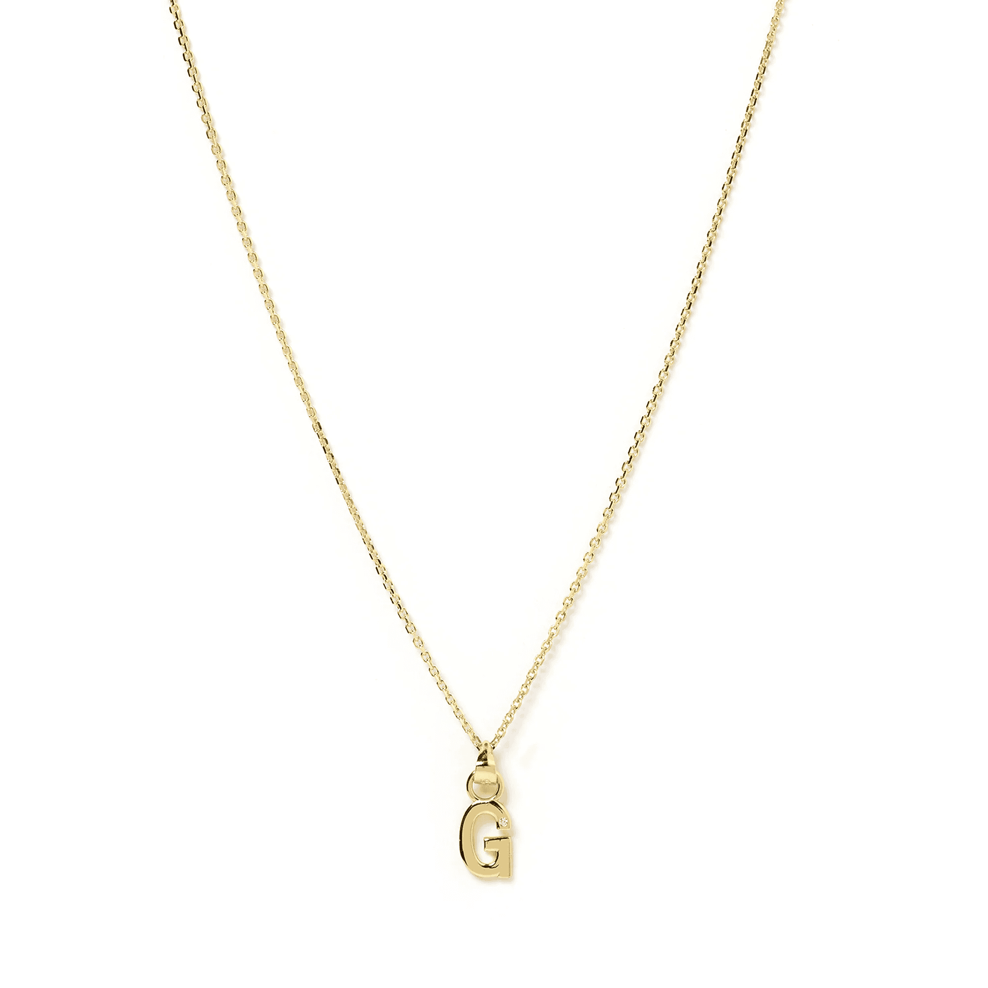 Initial Gold Charm Necklace 14k gold plated