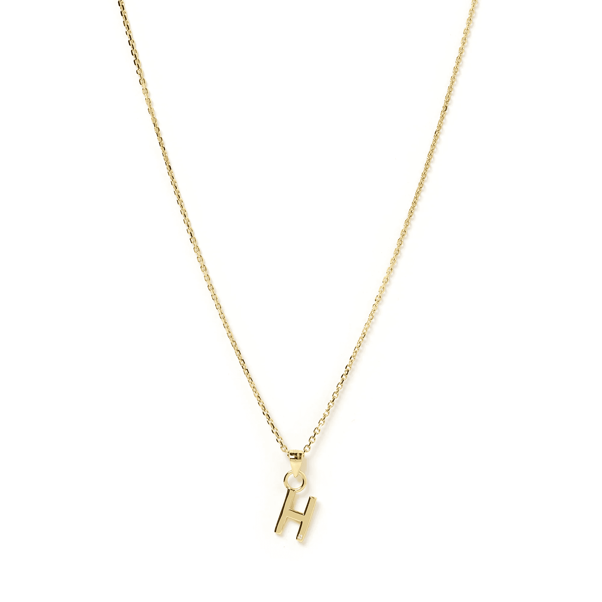 Initial Gold Charm Necklace 14k gold plated