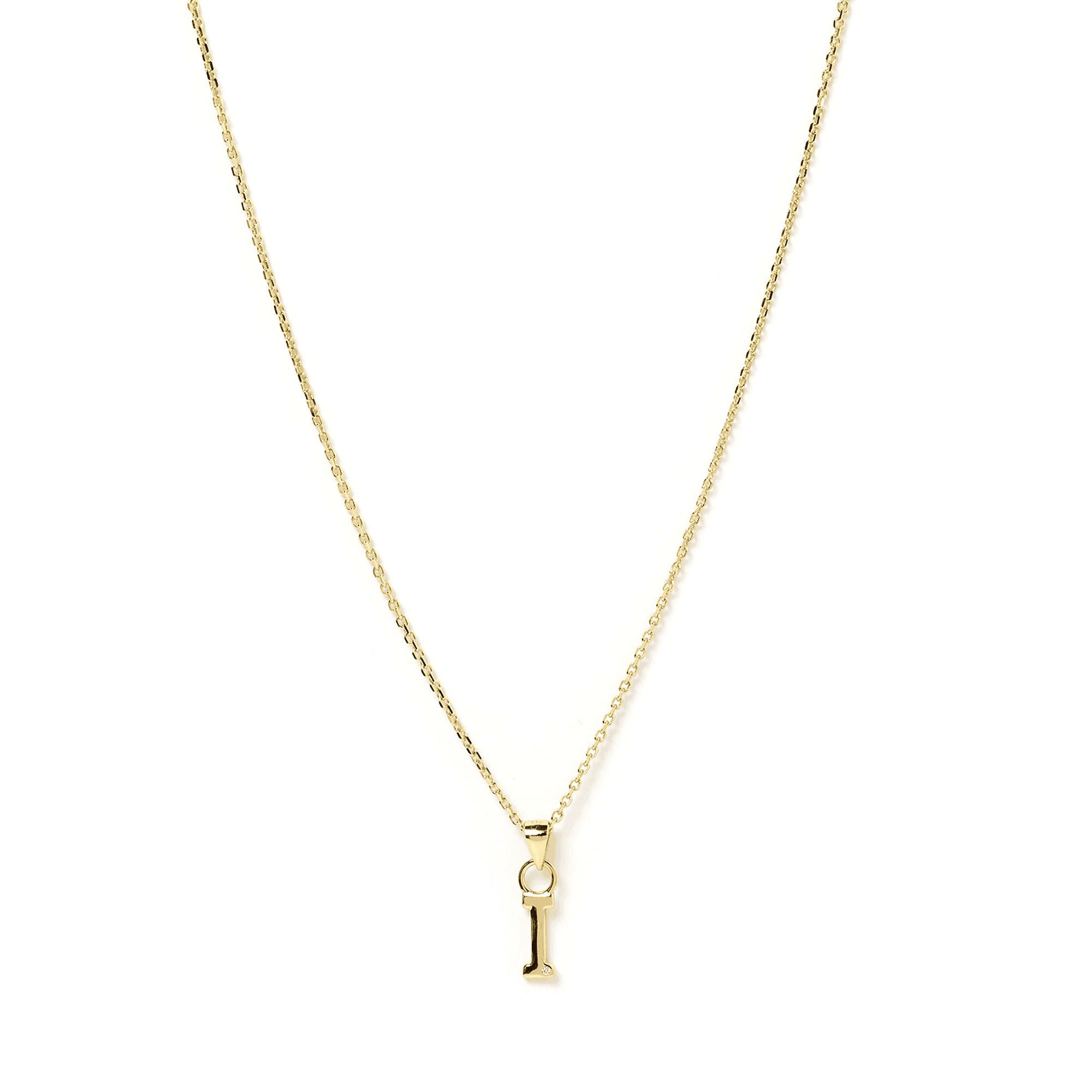 Initial Gold Charm Necklace 14k gold plated