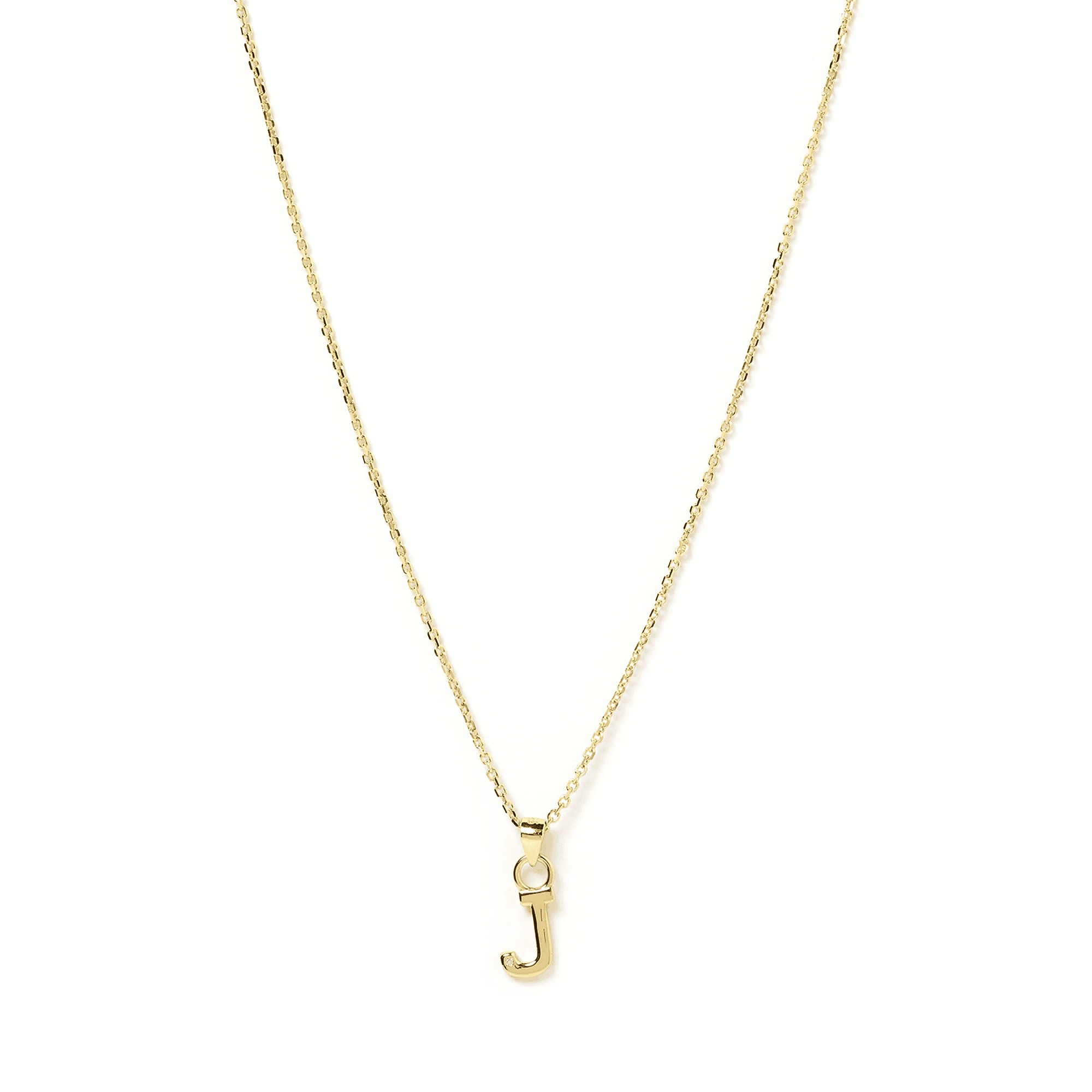 Initial Gold Charm Necklace 14k gold plated