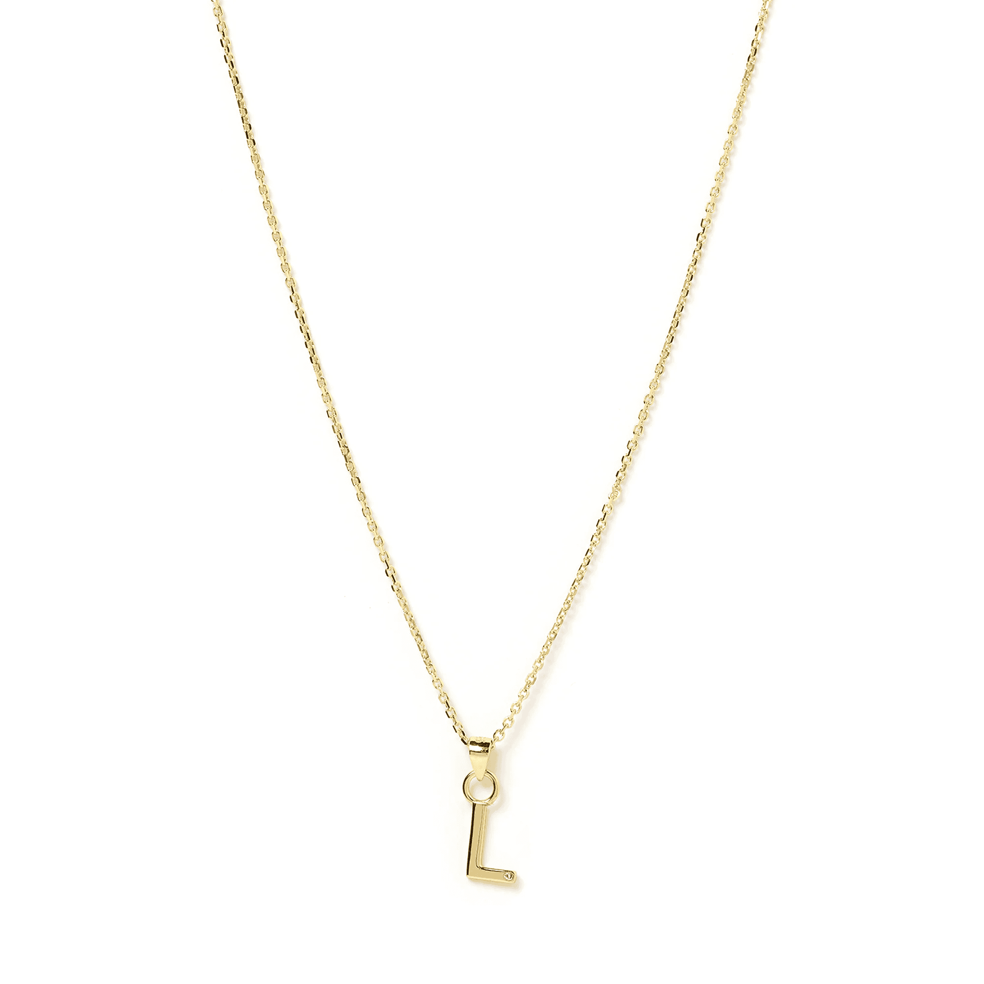 Initial Gold Charm Necklace 14k gold plated