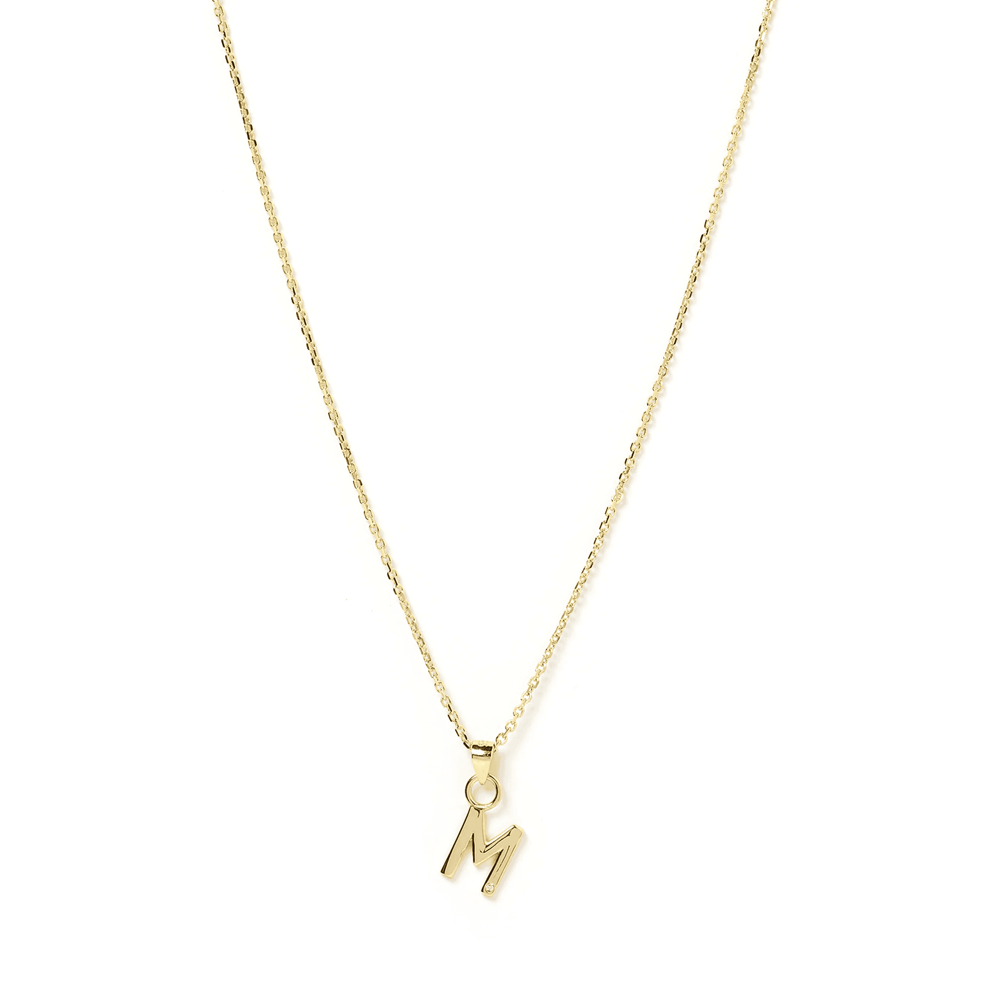 Initial Gold Charm Necklace 14k gold plated