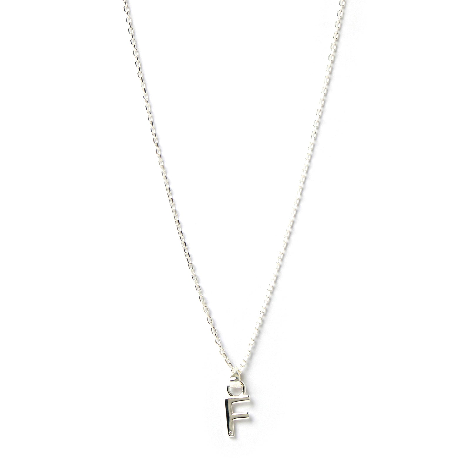 Initial Silver Charm Necklace 10