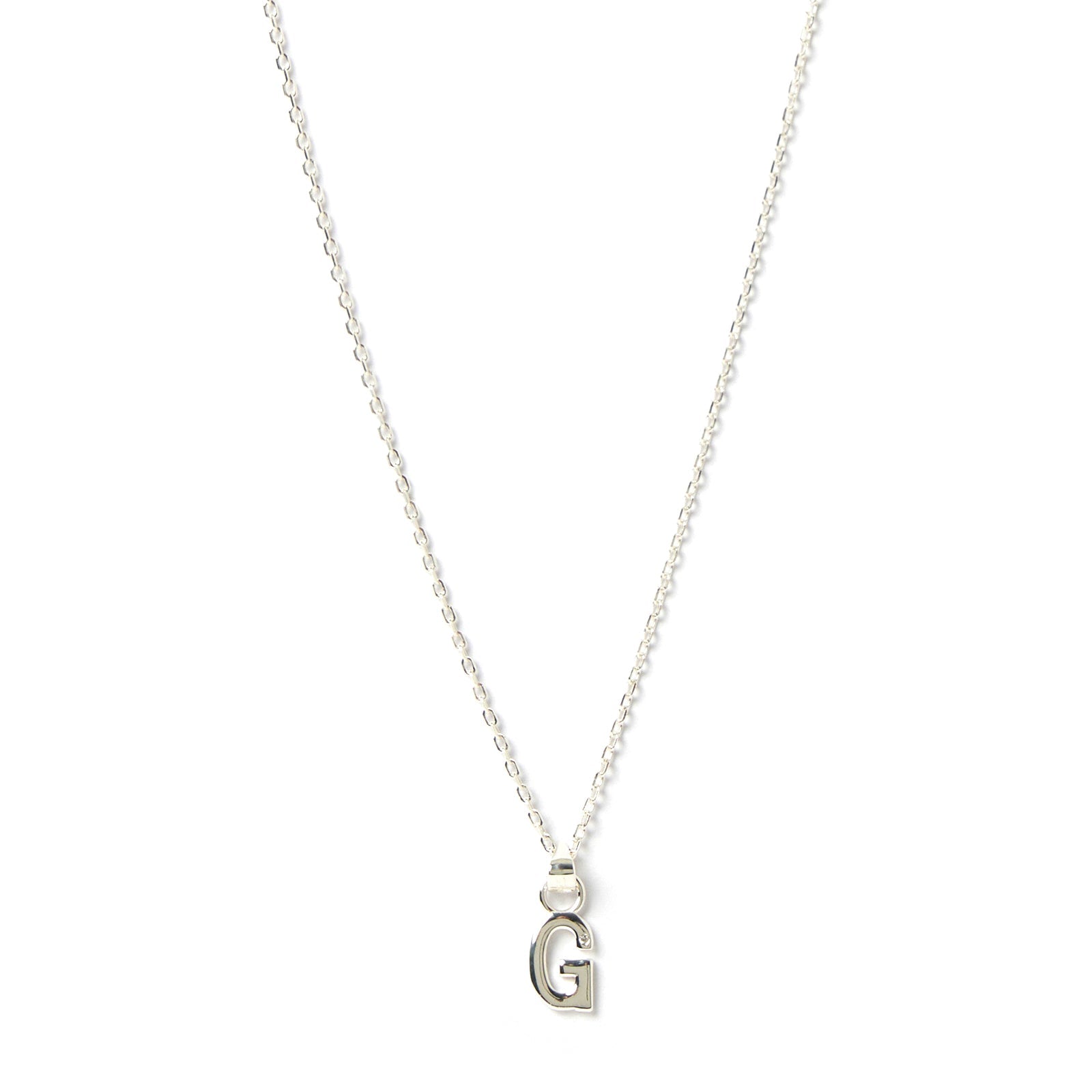 Initial Silver Charm Necklace 11