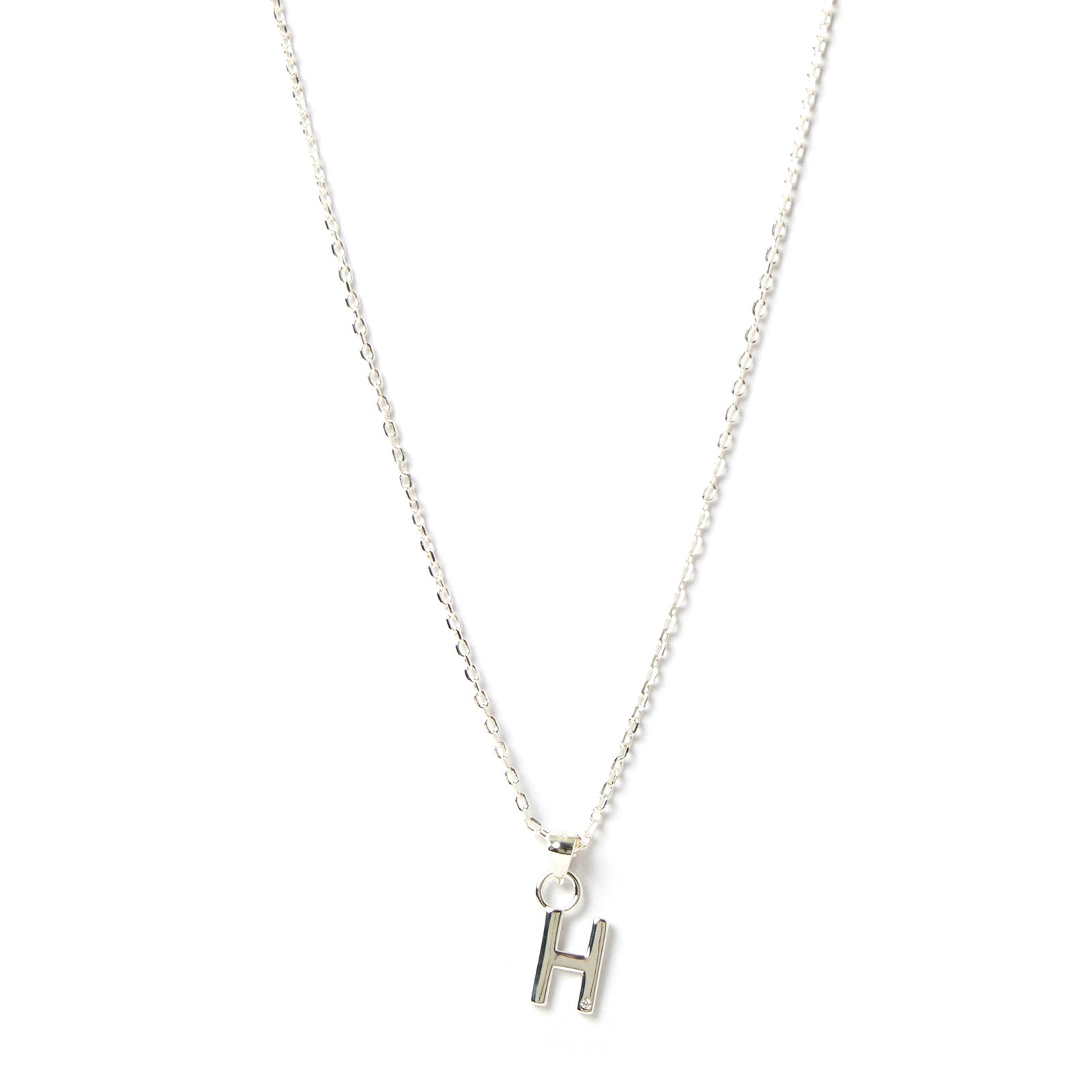 Initial Silver Charm Necklace 12