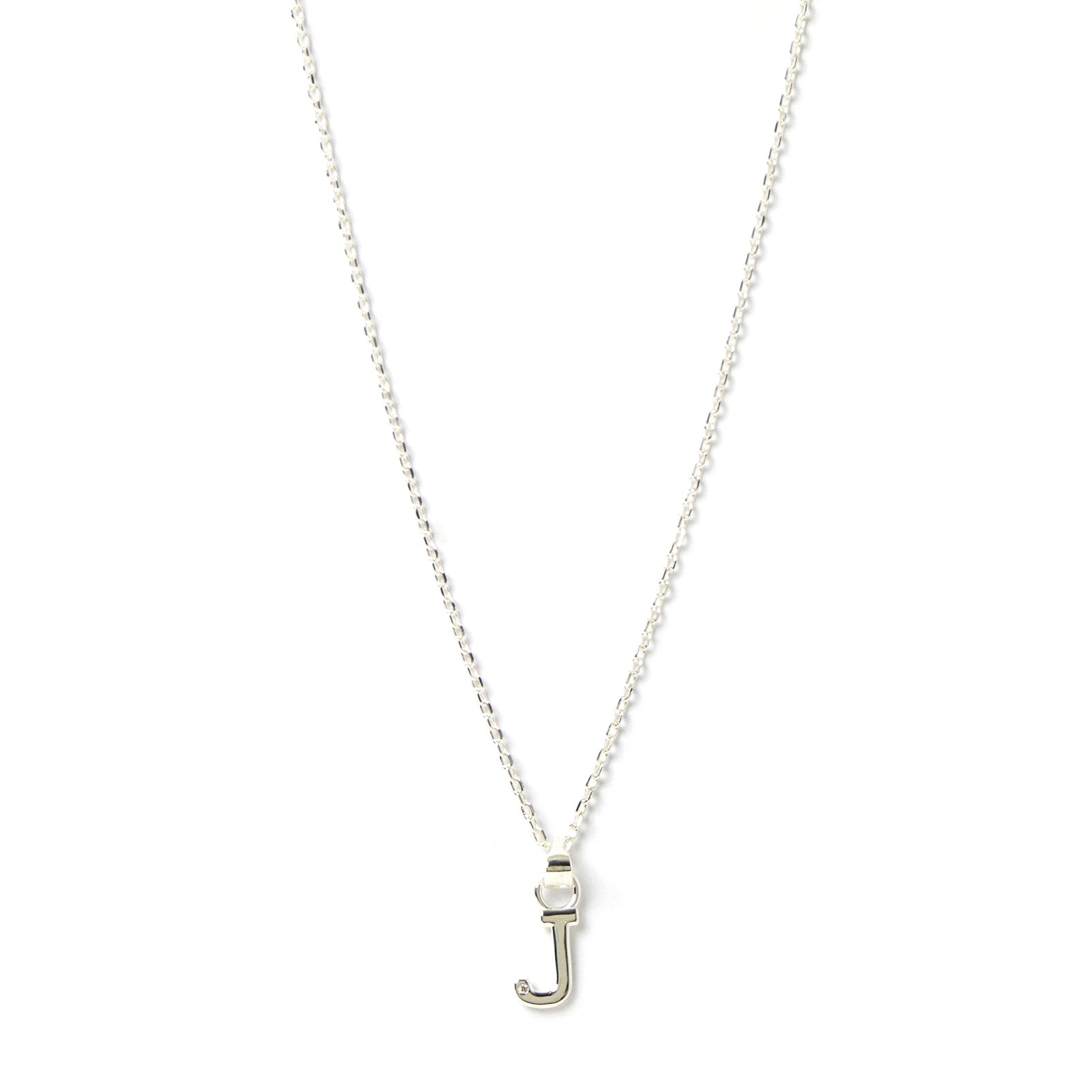 Initial Silver Charm Necklace 14