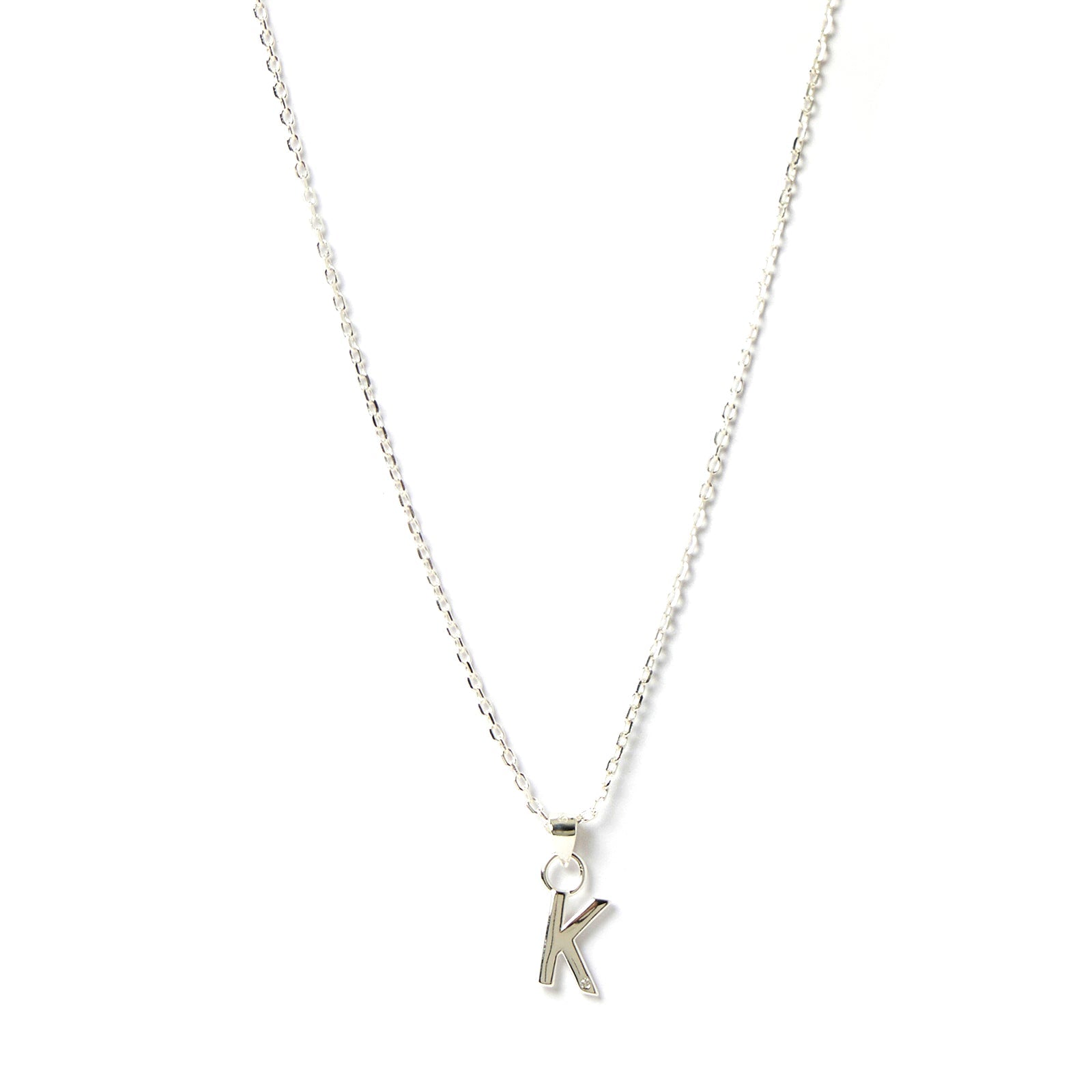 Initial Silver Charm Necklace 15