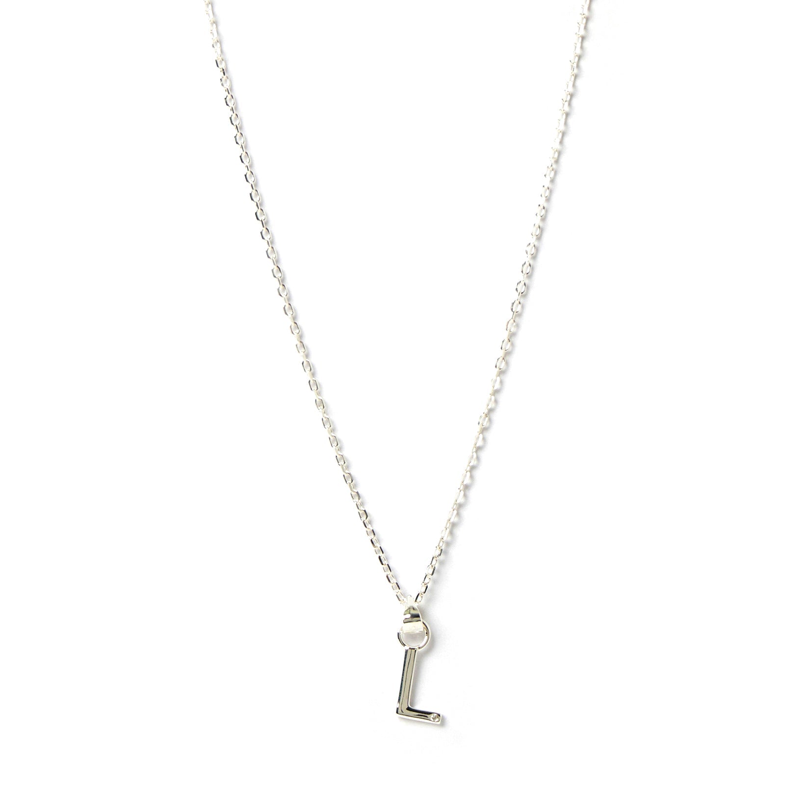 Initial Silver Charm Necklace 16