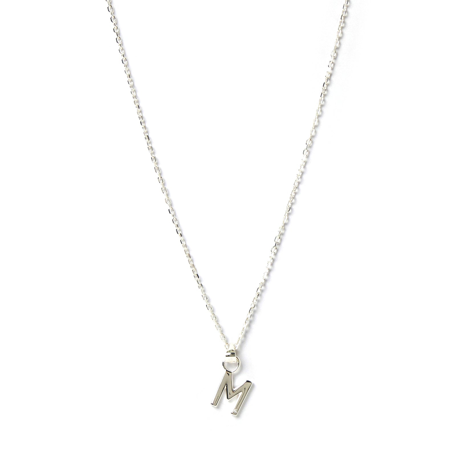Initial Silver Charm Necklace 17