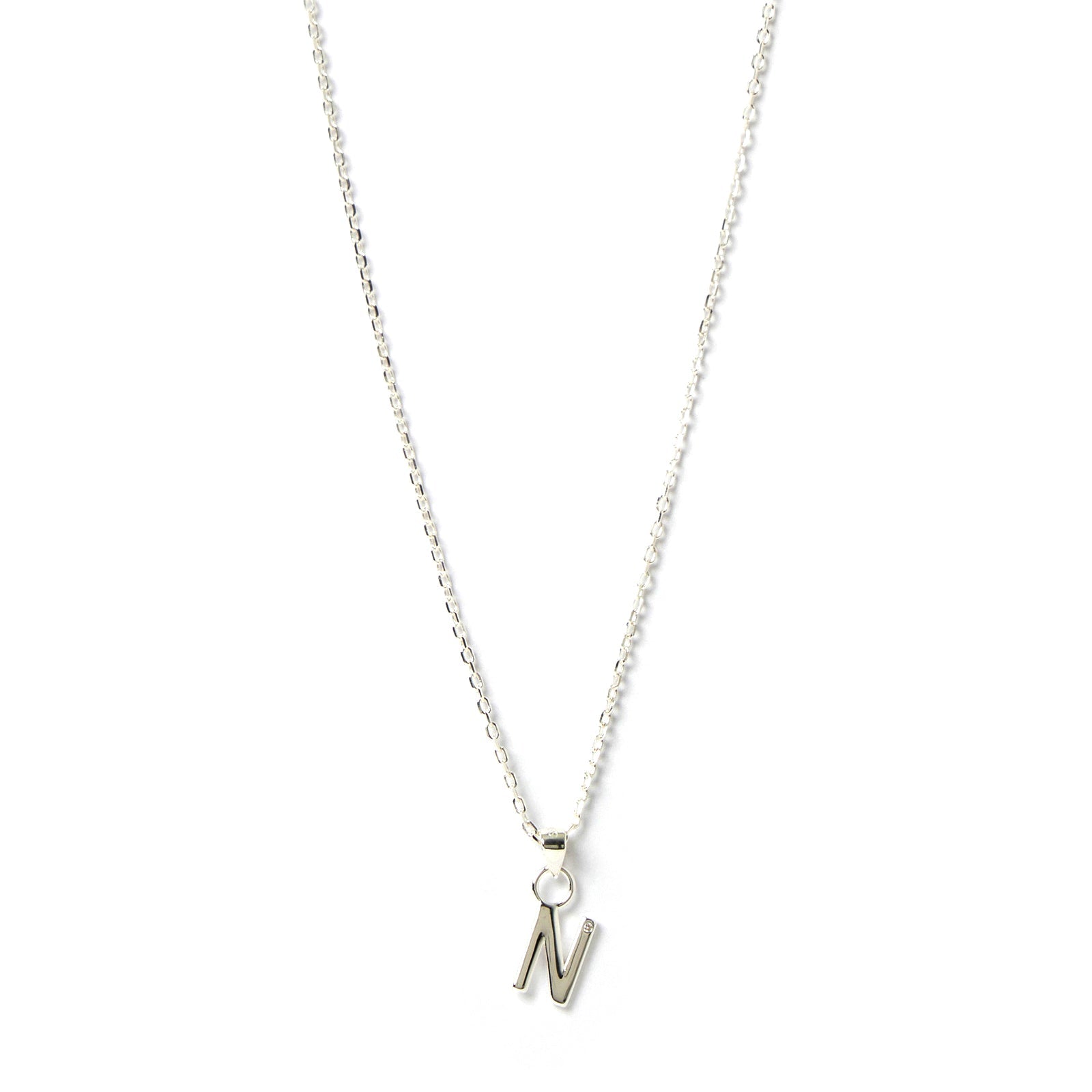 Initial Silver Charm Necklace 18