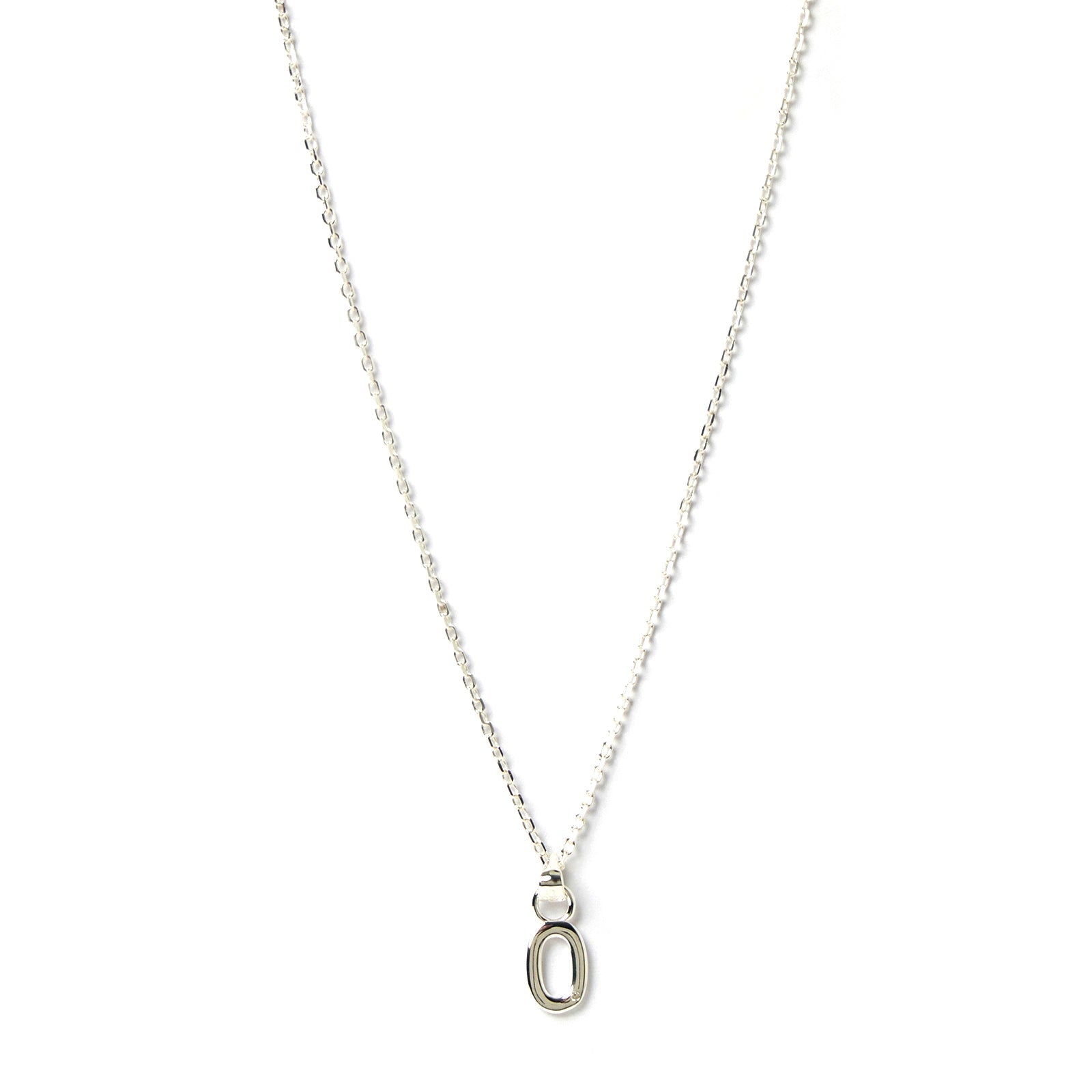 Initial Silver Charm Necklace 19