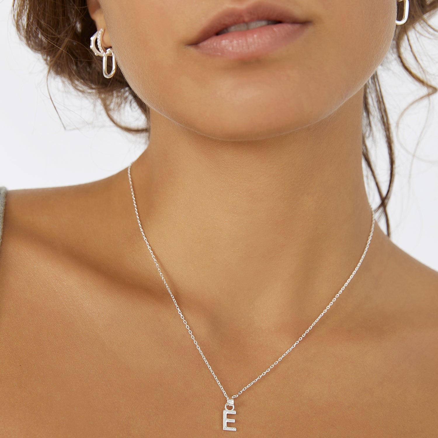 Initial Silver Charm Necklace 2
