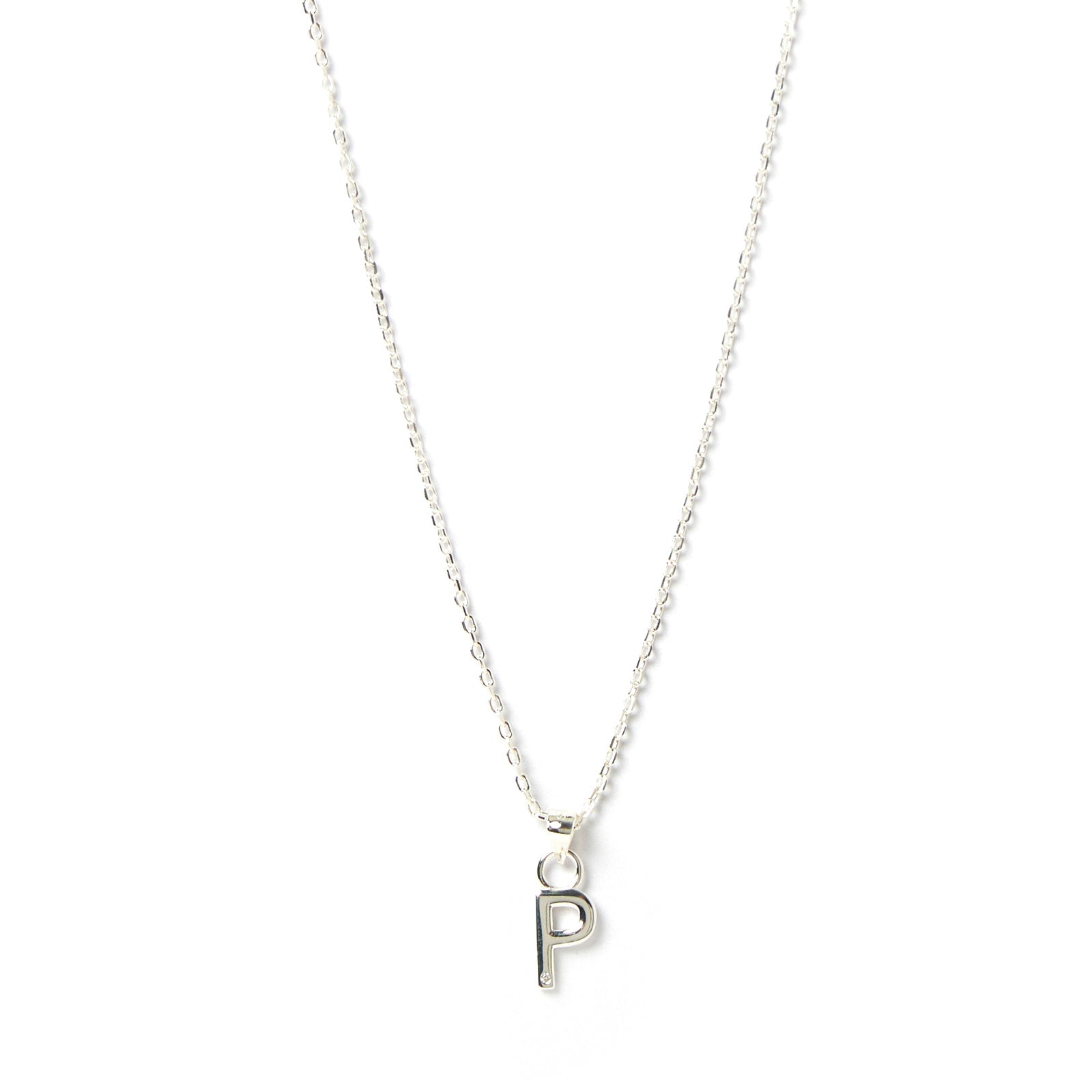 Initial Silver Charm Necklace 20
