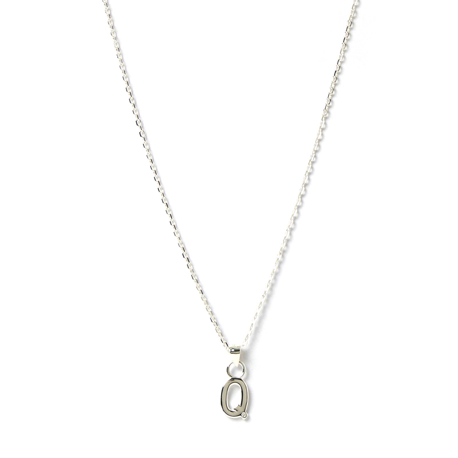 Initial Silver Charm Necklace 21