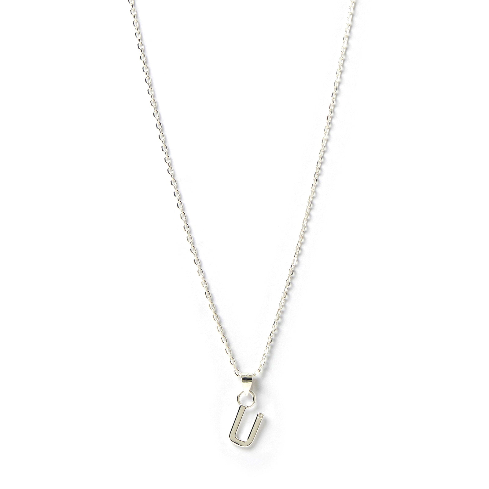 Initial Silver Charm Necklace 25