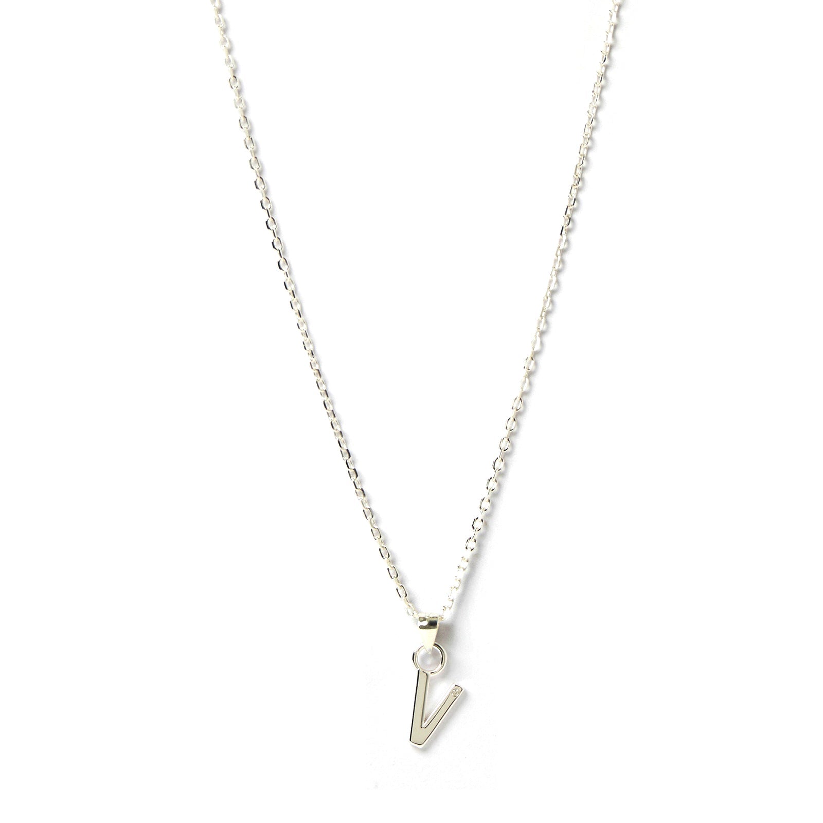 Initial Silver Charm Necklace 26