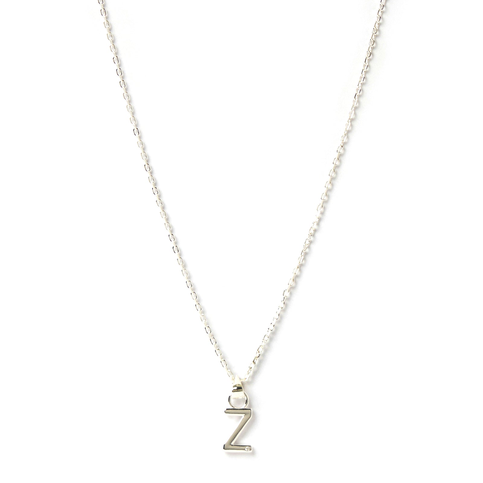Initial Silver Charm Necklace 30
