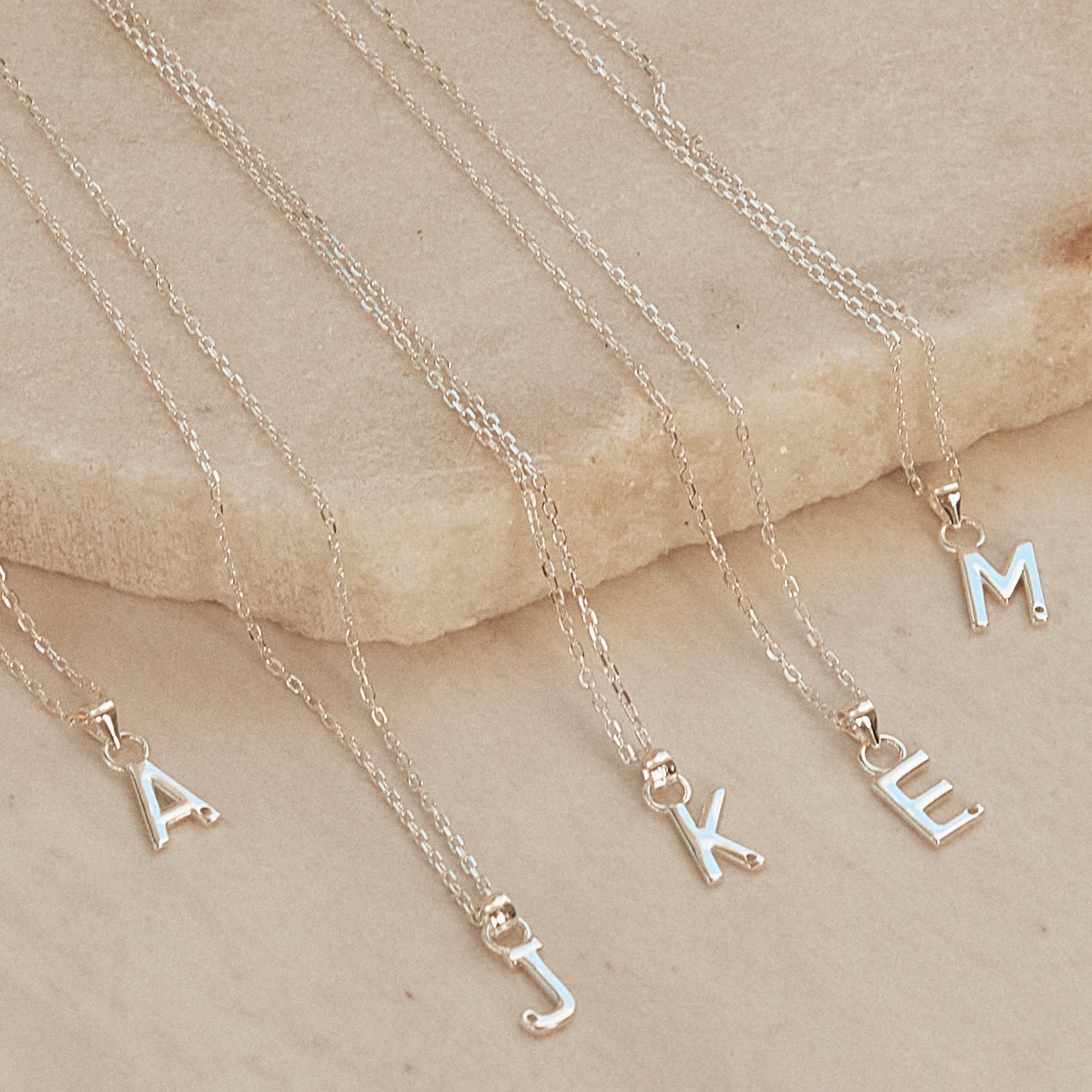 Initial Silver Charm Necklace 4