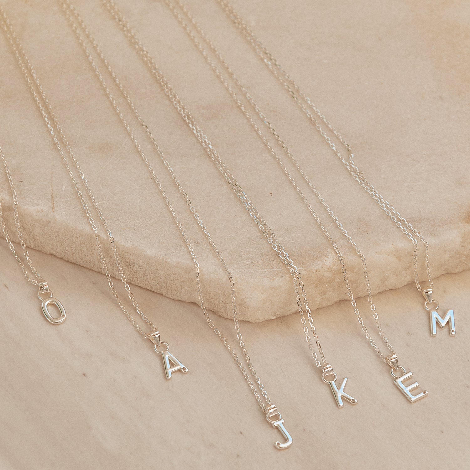 Initial Silver Charm Necklace 5