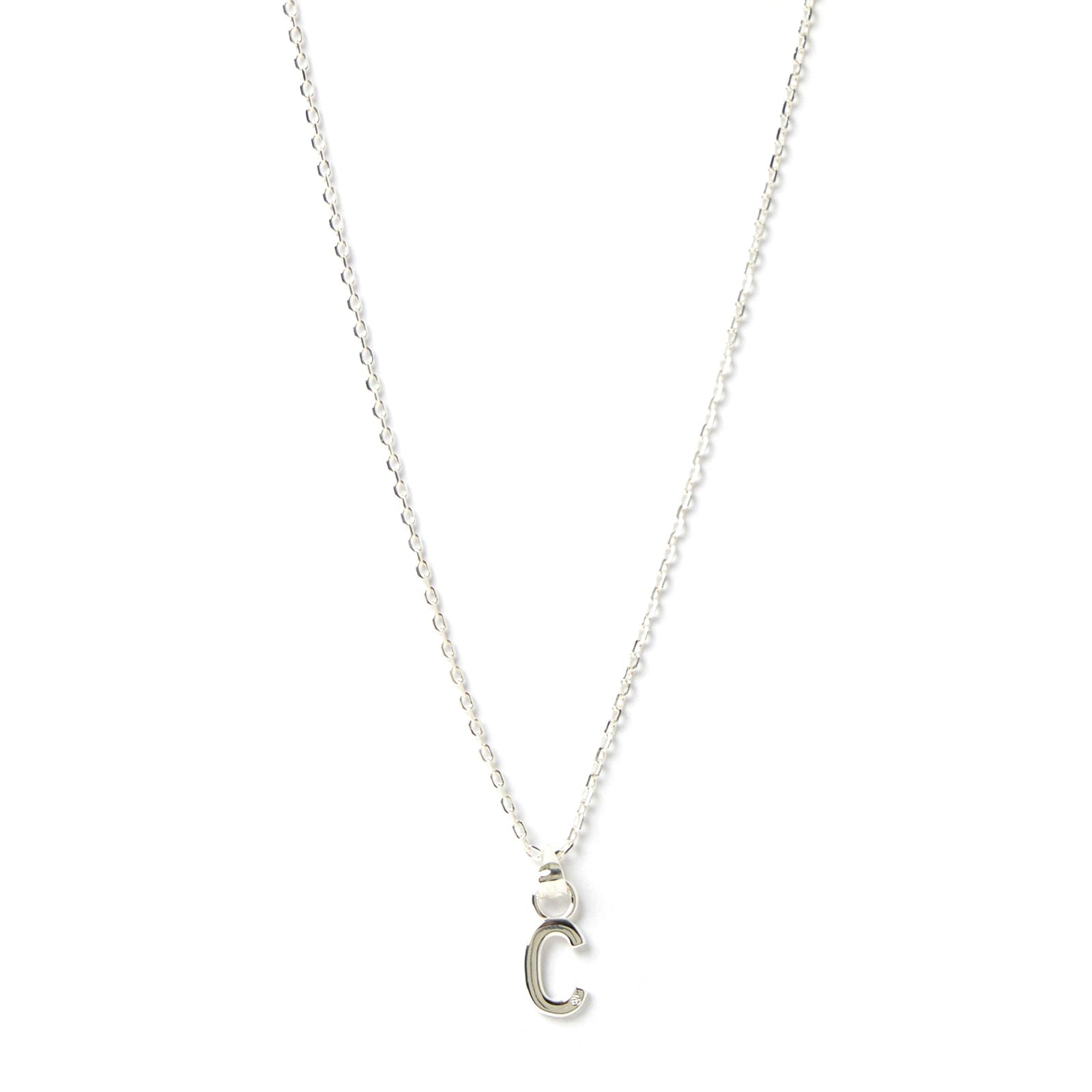 Initial Silver Charm Necklace 7